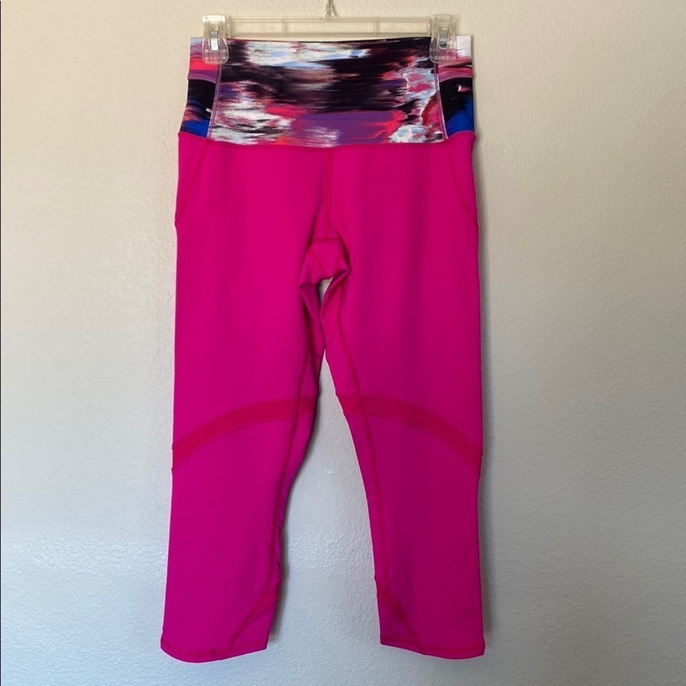Lululemon Wunder Under crop high rise shine on in jeweled magenta women’s 8